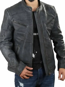 Asher Leather Moto Jacket For Sale