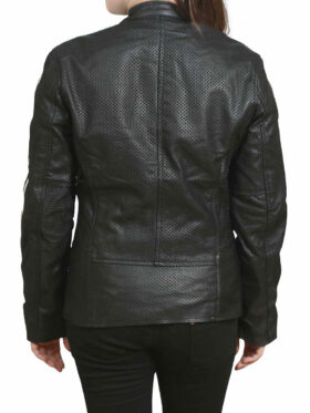 Elisa Snap Moto Womens black Leather Jacket