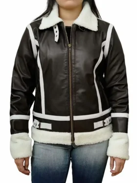 Leather Aviator Jacket for Women