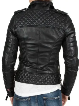 Womens Quilted Leather Jacket For Sale
