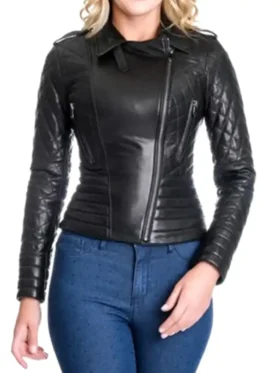 Ava Women's Motorbike Biker Leather Jacket