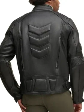 Black Leather Performance Rider Biker Jacket