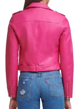 Bright Pink Women's Leather Jacket