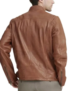 Brown Biker Leather Motorcycle Jacket