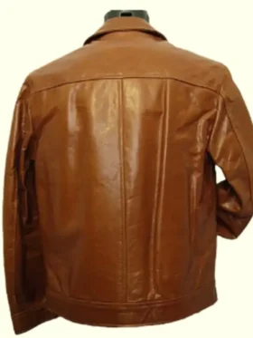 Classic Style Vintage Brown Leather Casual Jacket