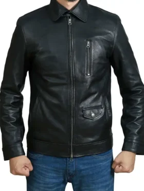Classic Vintage Black Leather Jacket