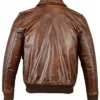 Elijah Brown Leather Bomber Jacket For Sale
