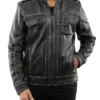 Elnor Vintage Black Leather Jacket For Men