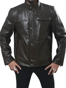 Gerard Cafe Racer Brown Leather Jacket