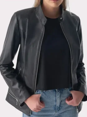 Jennifer Women's Black Leather Jacket