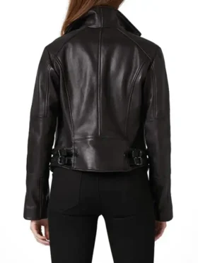 Women Black Leather Biker Jacket