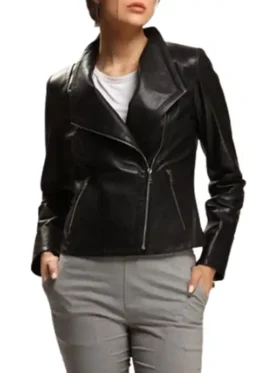 Women Leather Jacket in Absolute Black