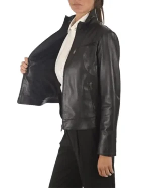 Women's Black Lambskin Biker Style Jacket