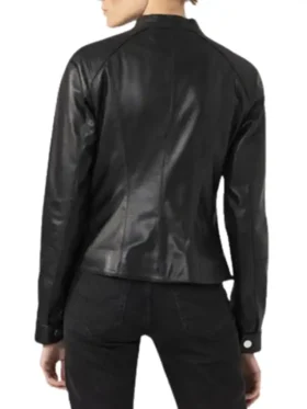 Women's Casual Black Leather Biker Jacket