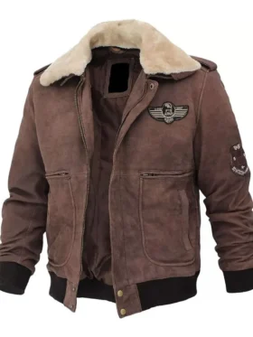mens-brown-suede-shearling-g1-bomber-jacket